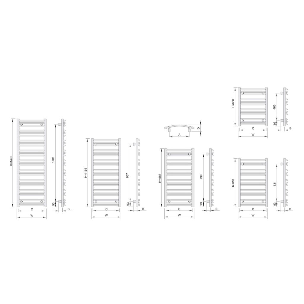Grzejnik ENIX DT - rysunek techniczny