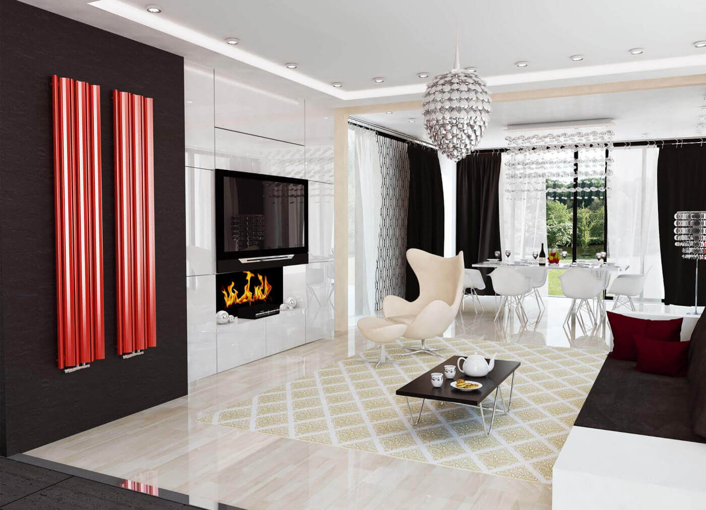 ENIX Grzejnik dekoracyjny Mango MG wnetrze salon - Wohnzimmer im Glamour-Stil