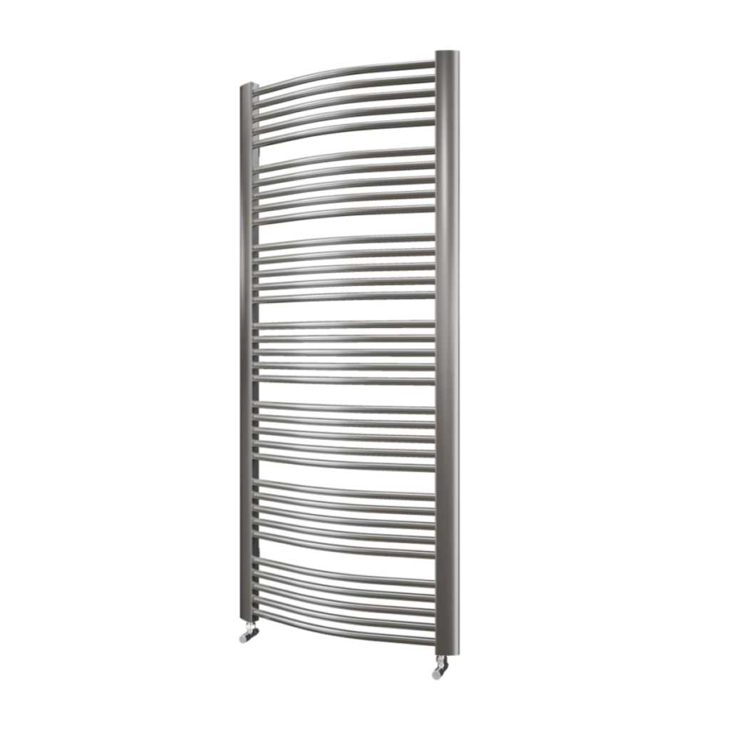 Grzejnik ENIX Focus w kolorze srebrnym z zaworami