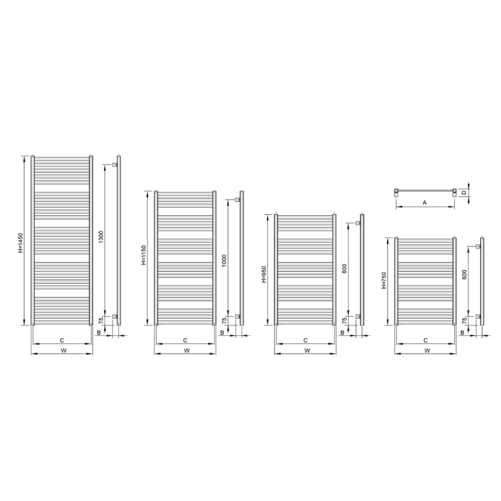 Grzejnik ENIX Hibiscus - rysunek techniczny