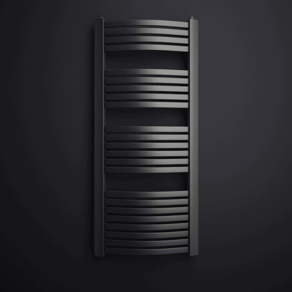 Grzejnik ENIX Loko w kolorze czarnym na czarnym tle