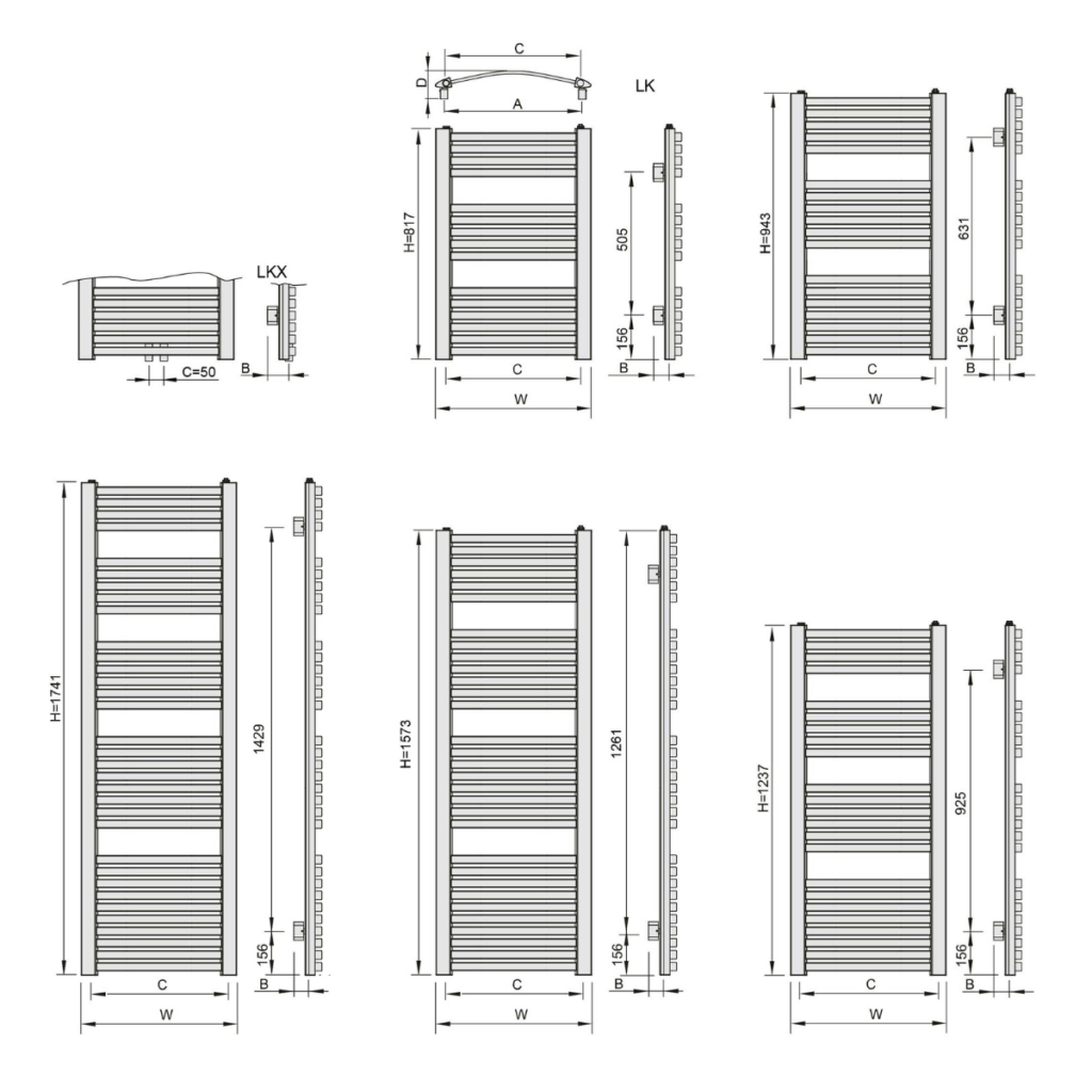 Grzejnik ENIX Loko - rysunek techniczny