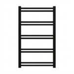 Nowoczesny grzejnik łazienkowy ENIX Uno w kolorze czarnym - widok z przodu