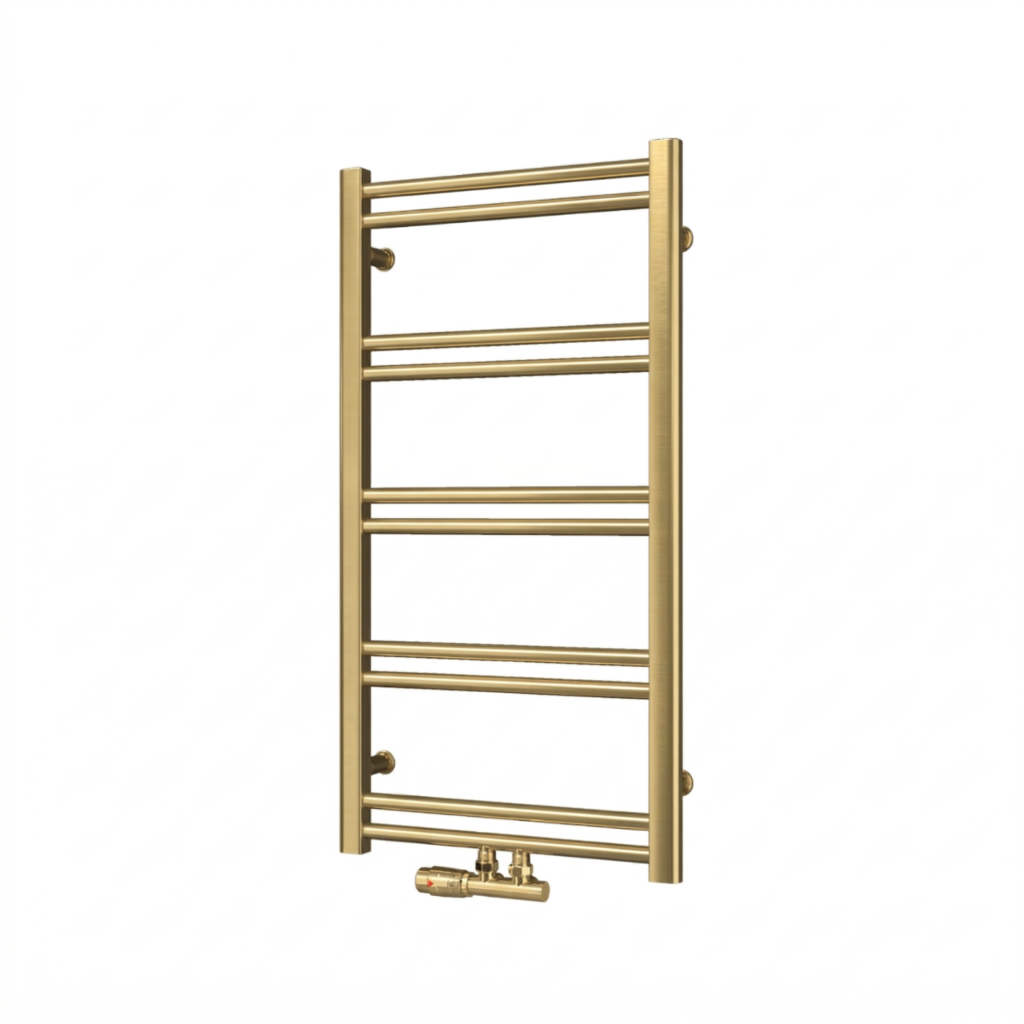 Nowoczesny grzejnik łazienkowy ENIX Uno w kolorze złotym